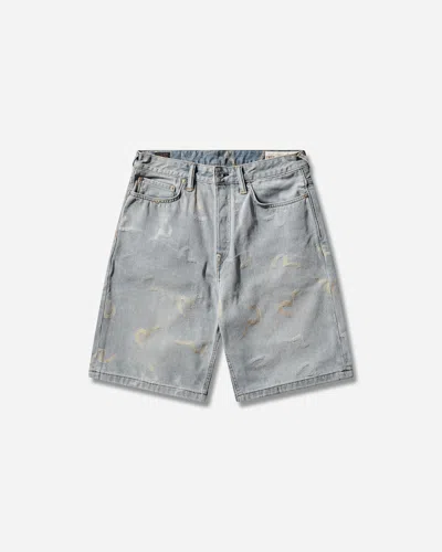 Evisu Men S All-over Seagull Jacquard Denim Shorts Indigo In Blue