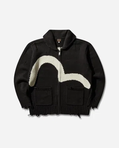 Evisu Men S Cowichan Cardigan Jacket In Black