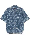 Evisu Monogram Denim Shirt In Multi