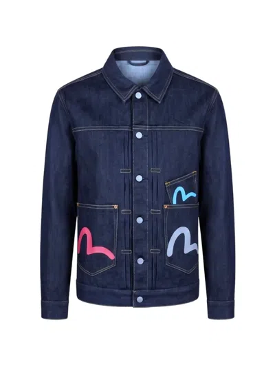 Evisu Multi-pocket Denim Jacket In Blue