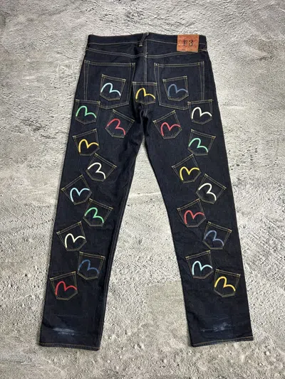 Pre-owned Evisu Multipocket Jeans Multicolor Vintage Selvedge Denim In Blue