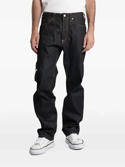 Evisu Multi-pocket Seagull-print Jeans In Blue