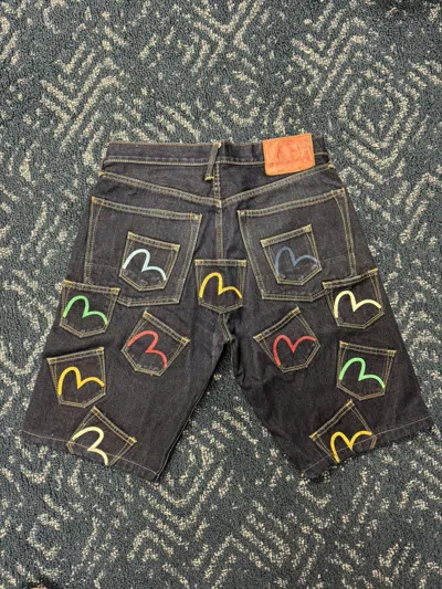 Pre-owned Evisu Multipocket Selvedge Denim Shorts In Blue
