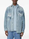 Evisu Patchwork Denim Jacket In Blue