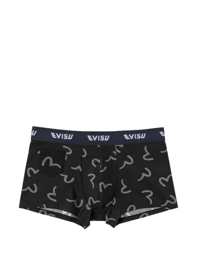 Evisu Seagull-print Boxer Briefs In Black