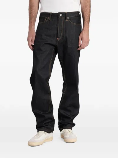 Evisu Seagull-print Jeans In Black