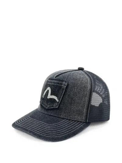 Evisu Seagull-print Patch-pocket Cap In Blue