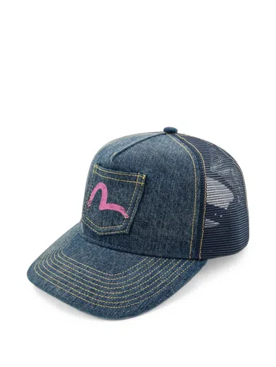 Evisu Seagull-print Patch-pocket Cap In Blue