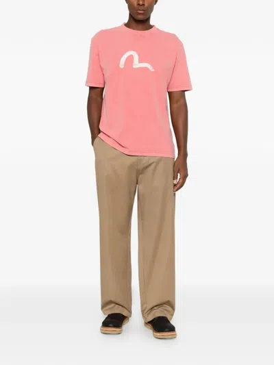Evisu Seagull-print T-shirt In Pink