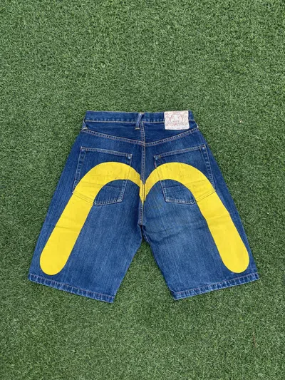 Pre-owned Evisu Short Pants Denim Yellow Daicock