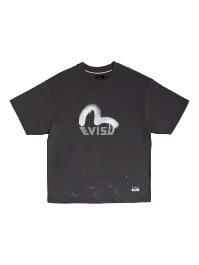 Evisu Spray-logo T-shirt In Blue