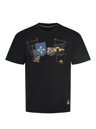 Evisu T-shirt Made Of Cotton. In Black