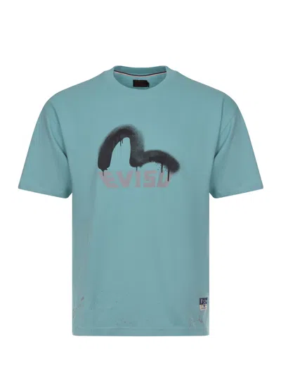 Evisu T Shirt Made Of Cotton. In Blue