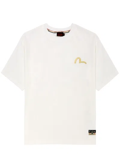 Evisu The Great Wave Daicock Printed Cotton T-shirt In Off White