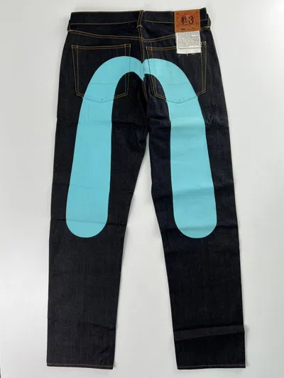 Pre-owned Evisu “tiffany” Logo Denim 34 In Blue