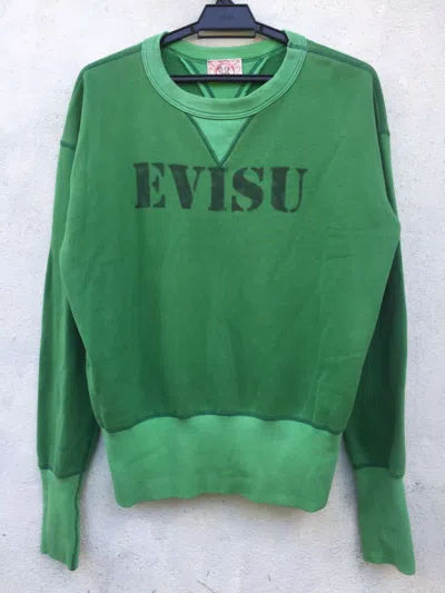 Pre-owned Evisu Vintage  Spell Out Logo Sweatshirt In Green