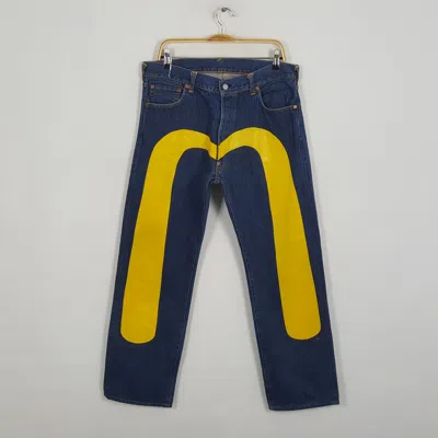 Pre-owned Evisu X Vintage Evisu Daicock Custom Jeans In Blue Jean