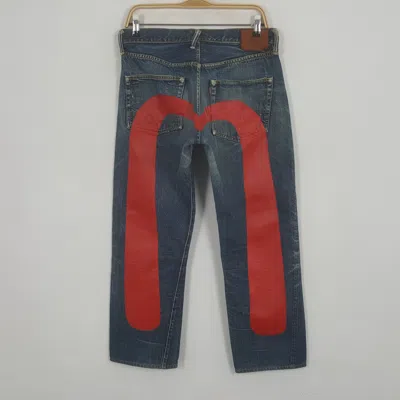 Pre-owned Evisu X Vintage Evisu Japan Selvedge Custom Art Daicock Denim Jeans