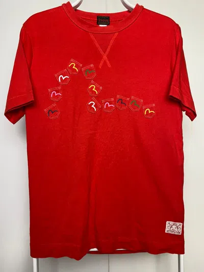 Pre-owned Evisu X Vintage Evisu Japan Vintage Multi Pocket Red T-shirt