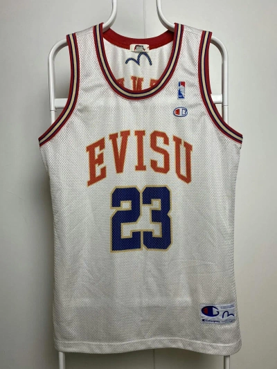 Pre-owned Evisu X Vintage Evisu Jersey Basketball 23 Vintage Very White Red