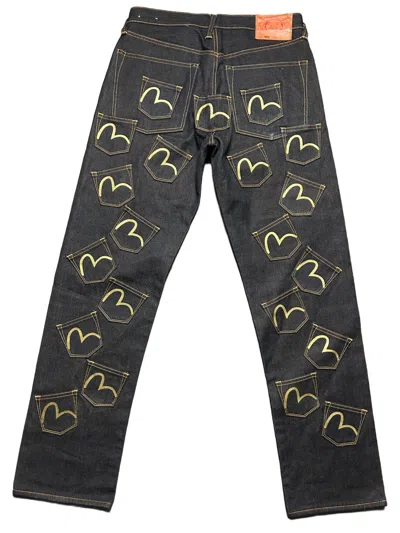 Pre-owned Evisu X Vintage Evisu Multipocket Jeans Black Gold Vintage Selvedge Denim