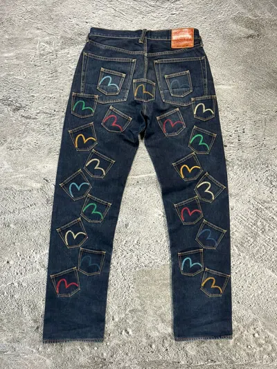 Pre-owned Evisu X Vintage Evisu Multipocket Jeans Multicolor Vintage Selvedge Denim In Navy