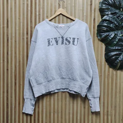 Pre-owned Evisu X Vintage Evisu Sweatshirt Big Logo In Grey