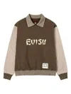 Evisu Zip-up Colour-block Polo Shirt In Brown