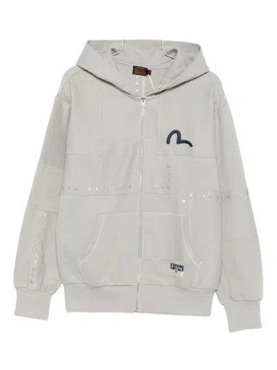Evisu Zip-up Hoodie In Gray