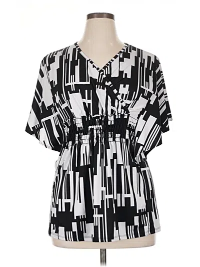 Pre-owned Evogues Short Sleeve Blouse In Black