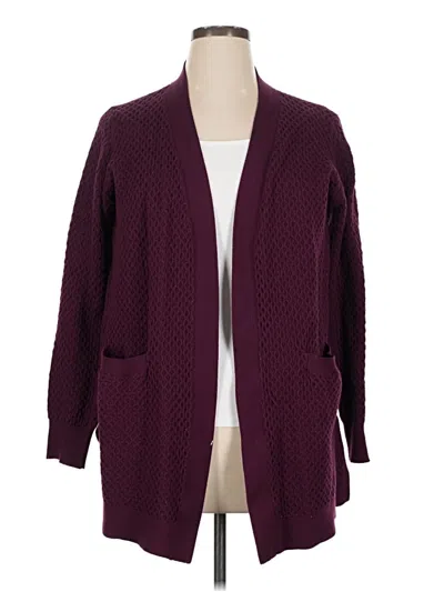 Pre-owned Evolution By Cyrus Cardigan Sweater In Burgundy
