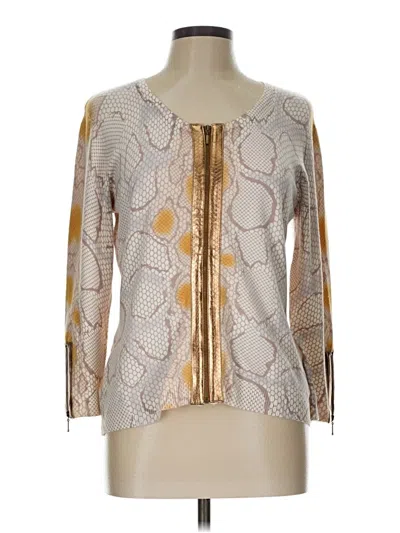 Pre-owned Evolution By Cyrus Cardigan Sweater In Gold