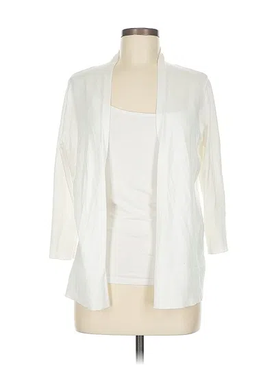 Pre-owned Evolution By Cyrus Cardigan Sweater In White