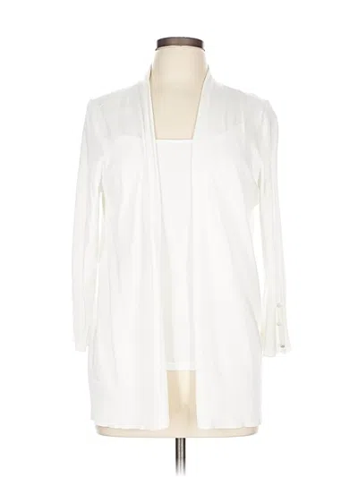 Pre-owned Evolution By Cyrus Cardigan Sweater In White