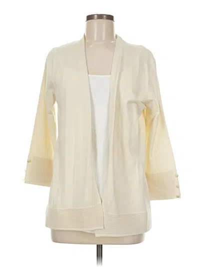 Pre-owned Evolution By Cyrus Cardigan Sweater In White