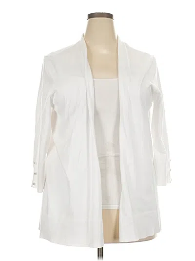 Pre-owned Evolution By Cyrus Cardigan Sweater In White