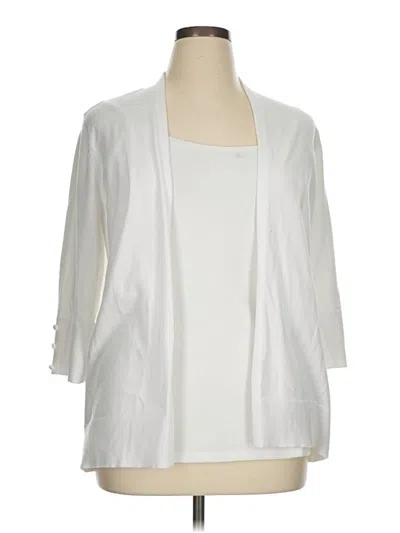 Pre-owned Evolution By Cyrus Cardigan Sweater In White