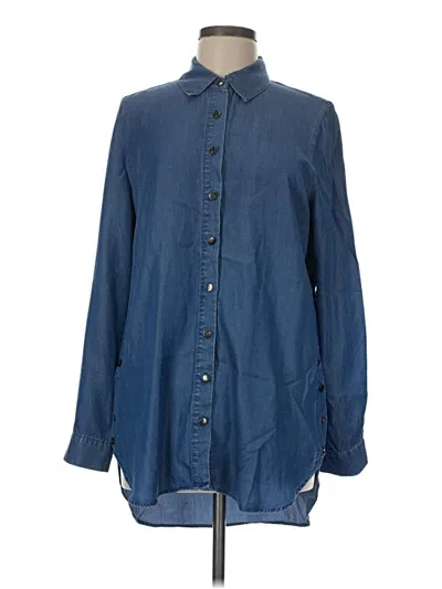 Pre-owned Evolution By Cyrus Long Sleeve Button Down Shirt In Blue