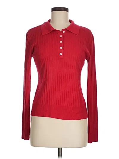 Pre-owned Evolution By Cyrus Long Sleeve Polo Shirt In Red
