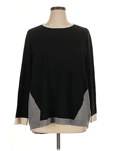 Pre-owned Evolution By Cyrus Long Sleeve Top Black Crew Neck Tops