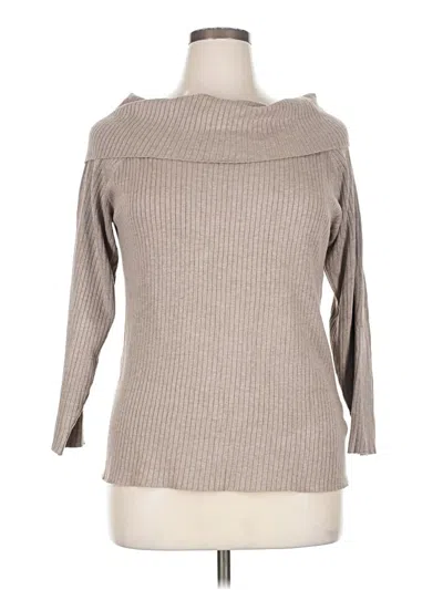 Pre-owned Evolution By Cyrus Long Sleeve Top Gray Cowl Neck Tops