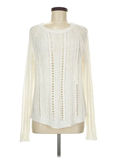 Pre-owned Evolution By Cyrus Long Sleeve Top Ivory Boatneck Tops