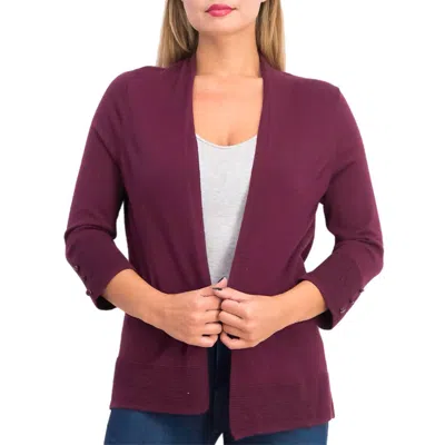 Evolution By Cyrus Myna Button Sleeve Cardigan In Burgundy