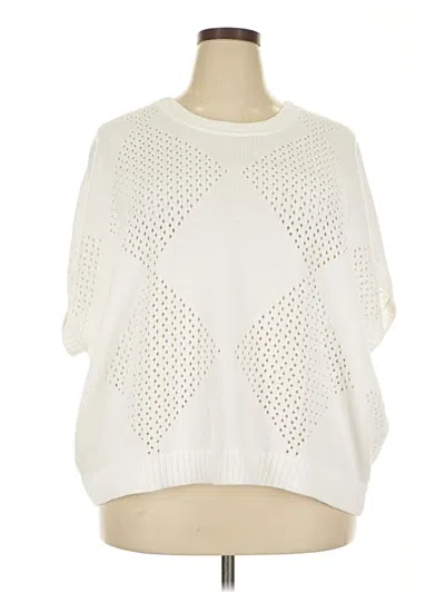 Pre-owned Evolution By Cyrus Pullover Sweater In White