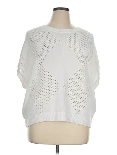 Pre-owned Evolution By Cyrus Pullover Sweater In White