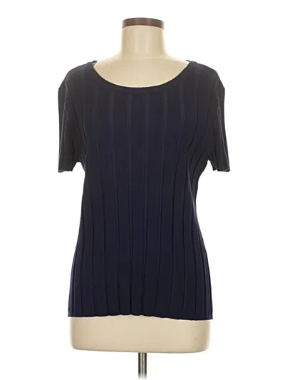 Pre-owned Evolution By Cyrus Short Sleeve Top Black Boatneck Tops