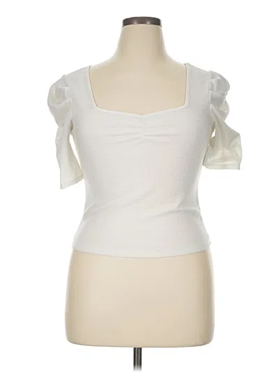Pre-owned Evolutionary Short Sleeve Top Ivory Sweetheart Neckline Tops In White