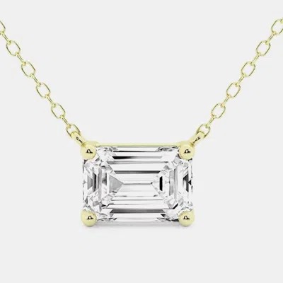 Pre-owned Evolve 0.58ct 14k Yellow Gold Lab Grown Diamond Solitaire Pendant