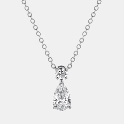 Pre-owned Evolve 0.73ct 14k White Gold Lab Grown Diamond Drop Pendant