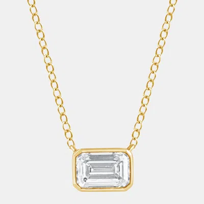 Pre-owned Evolve 0.8ct 14k Yellow Gold Lab Grown Diamond Solitaire Pendant